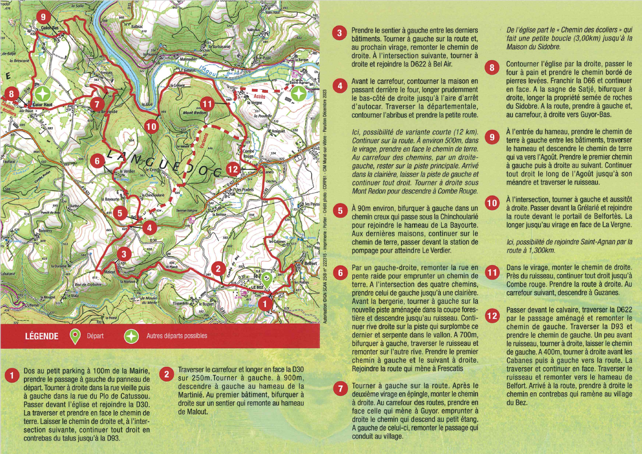 Carte chemin des trois villages
