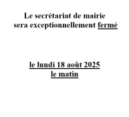 Fermeture du secrétariat de mairie