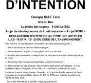 Déclaration d'intention - Groupe SIAT Tarn
