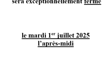 Fermeture du secrétariat de mairie