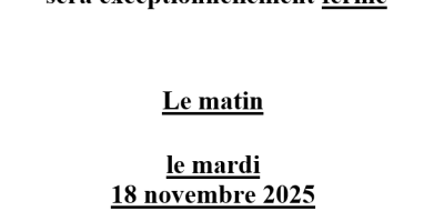 Fermeture du secrétariat de mairie